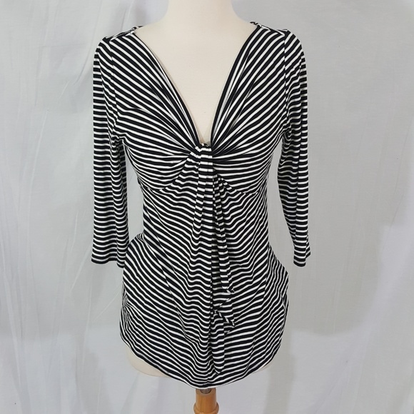 White House Black Market Striped Blouse sz S - Picture 10 of 12